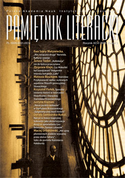 A review of: Anna Micińska, Istnienie Poszczególne: Stanisław Ignacy Witkiewicz. Opracował Janusz Degler. Wrocław 2003 Cover Image