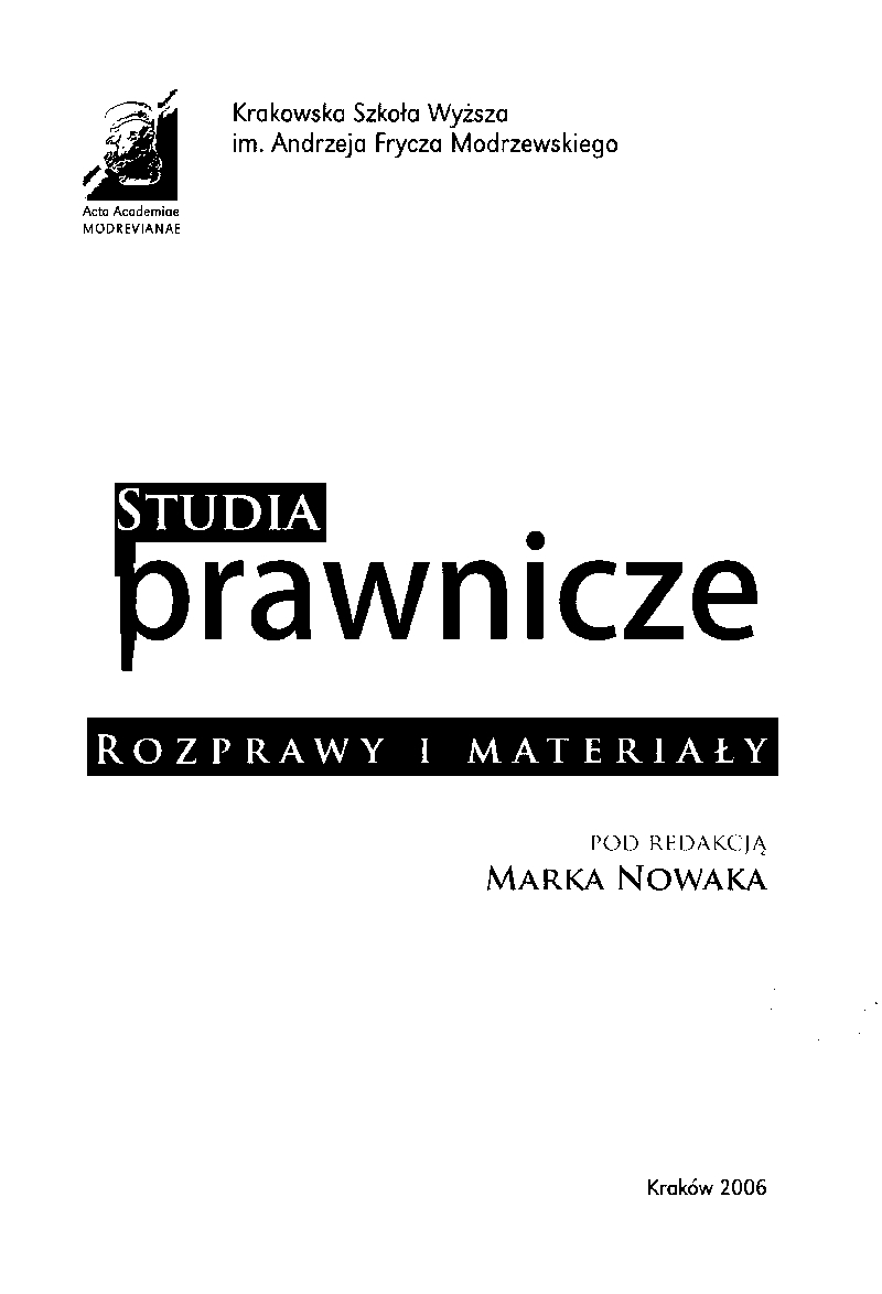 Apparent dilemmas of the Polish legislator, i.e. the foundations of the principles of punishment Cover Image