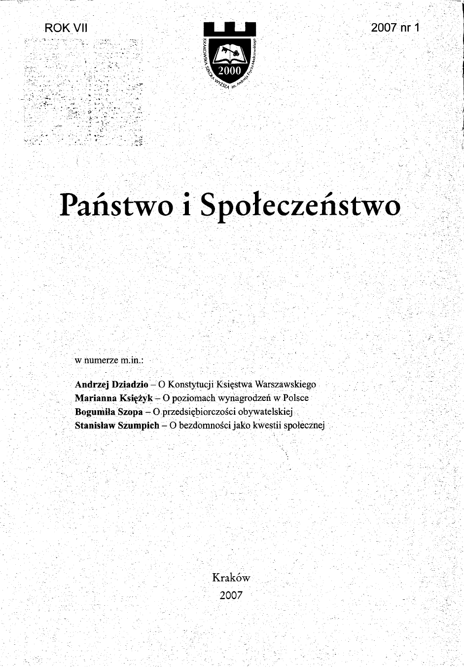 Constitution of the Duchy of Warsaw 1807. Polish version of Bonapartism. Cover Image