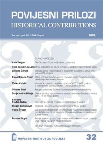 About social role of academic peregrination in the Banal Croatia in the mid nineteenth century – an example of the circle of liberal press in Zagreb Cover Image