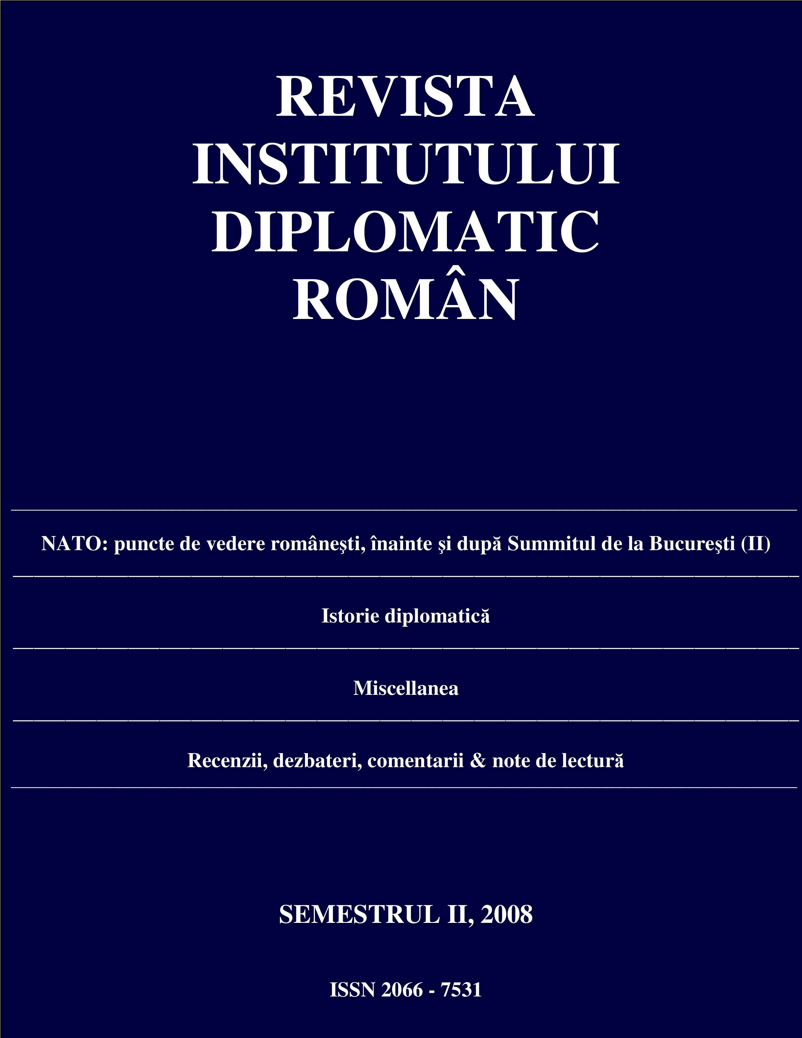 A Diplomat of Exemplary Vocation. 
Review of  Noti Constantinide's book, The Diplomatic Suitcase. 1890–1940,  Libra Publishing House, Bucharest, 2002, 213 pages Cover Image