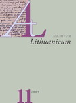 Traces of the first Lithuanian grammars in the manuscript dictionary Clavis Germanico-Lithvana Cover Image