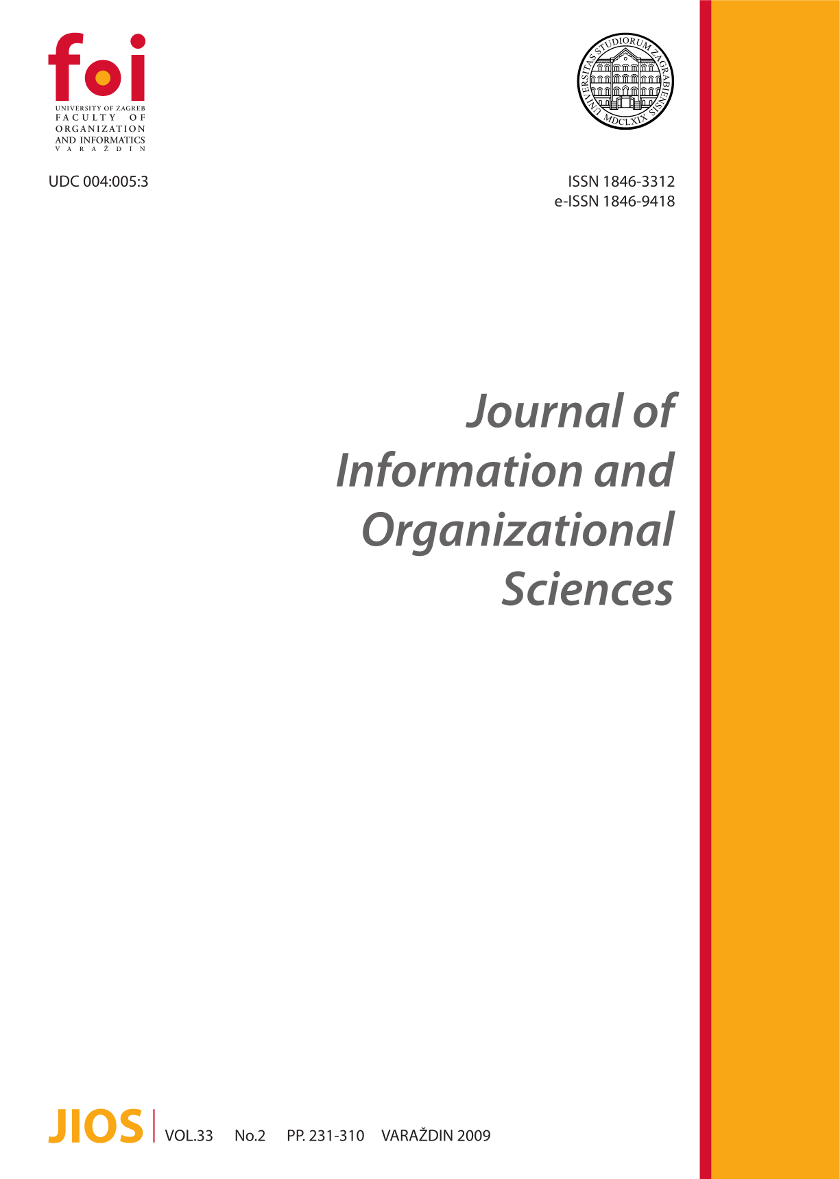 Impact of ICT on the structural and contextual organizational elements: Case of the Varaždin County Cover Image