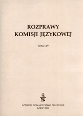 Functional character of nominal derivatives in the dialect of Piotrków region Cover Image