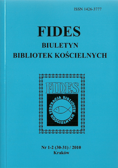 METHODS OF FINANCING THE LIBRARY OF THEOLOGICAL FACULTY IN POLAND Cover Image