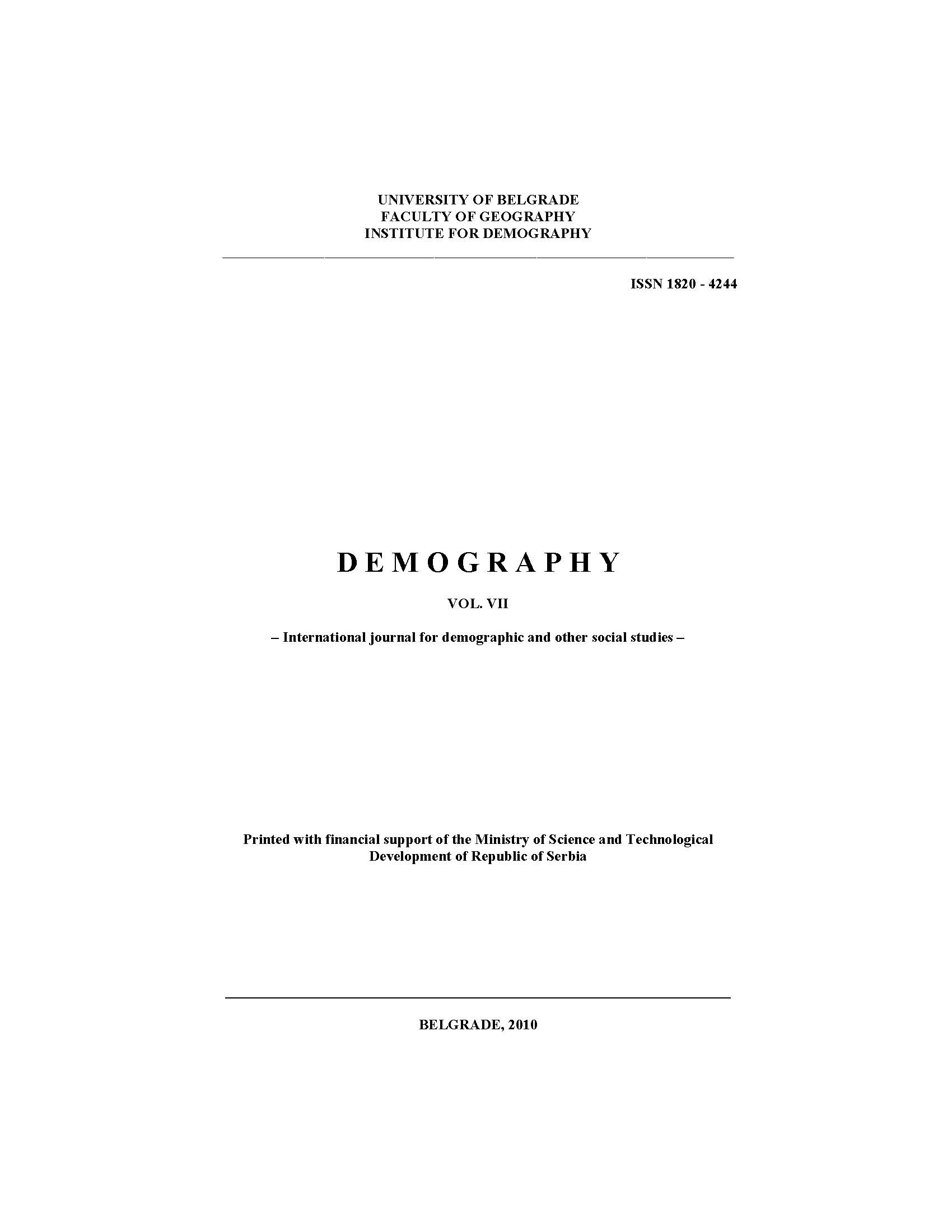 Educational Structure of The Population of Aleksandrovac Municipality Cover Image