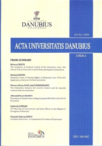 Considerations on Judicial Liability of the Romanian Diplomatic 
and Consular Corps’ Members as Regulated by Law no. 269/2003 Cover Image