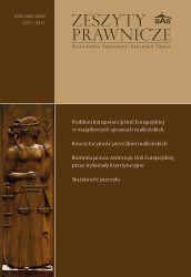 Legal opinion concerning relations between national law (standard of review) and European Union law (the subject of review) in the constitutional(...) Cover Image