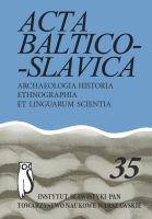 Phono-typological distances between Baltic and Slavonic languages Cover Image