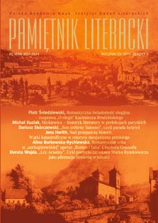 Ważna książka o „Dziadach”, historii i romantyzmie. A review: B. Oleksowicz, „Dziady”, historia, romantyzm. Studia i szkice Cover Image