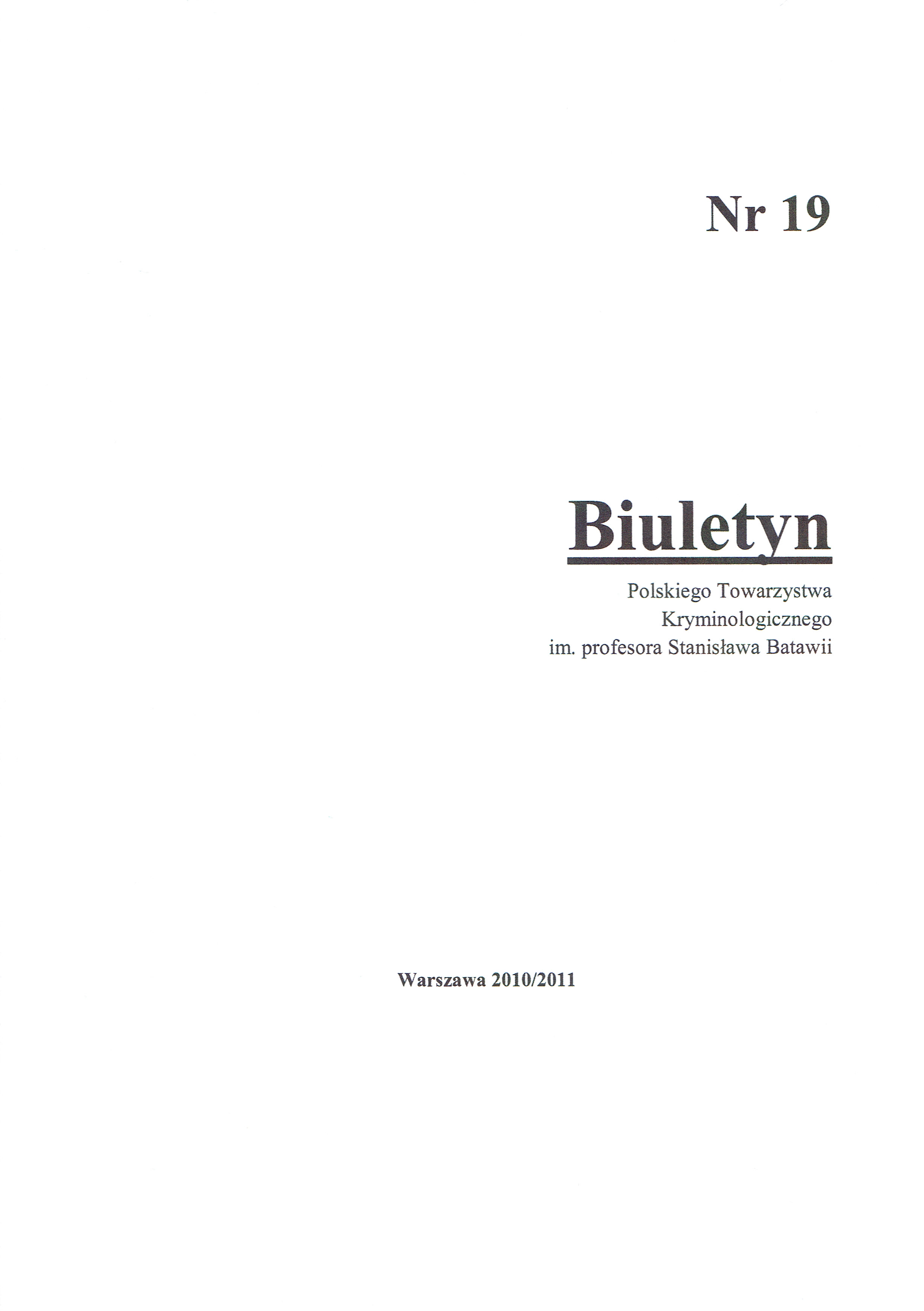 The penitentiary supervision in  judicial district in Poznan. The report of the pilot studies Cover Image