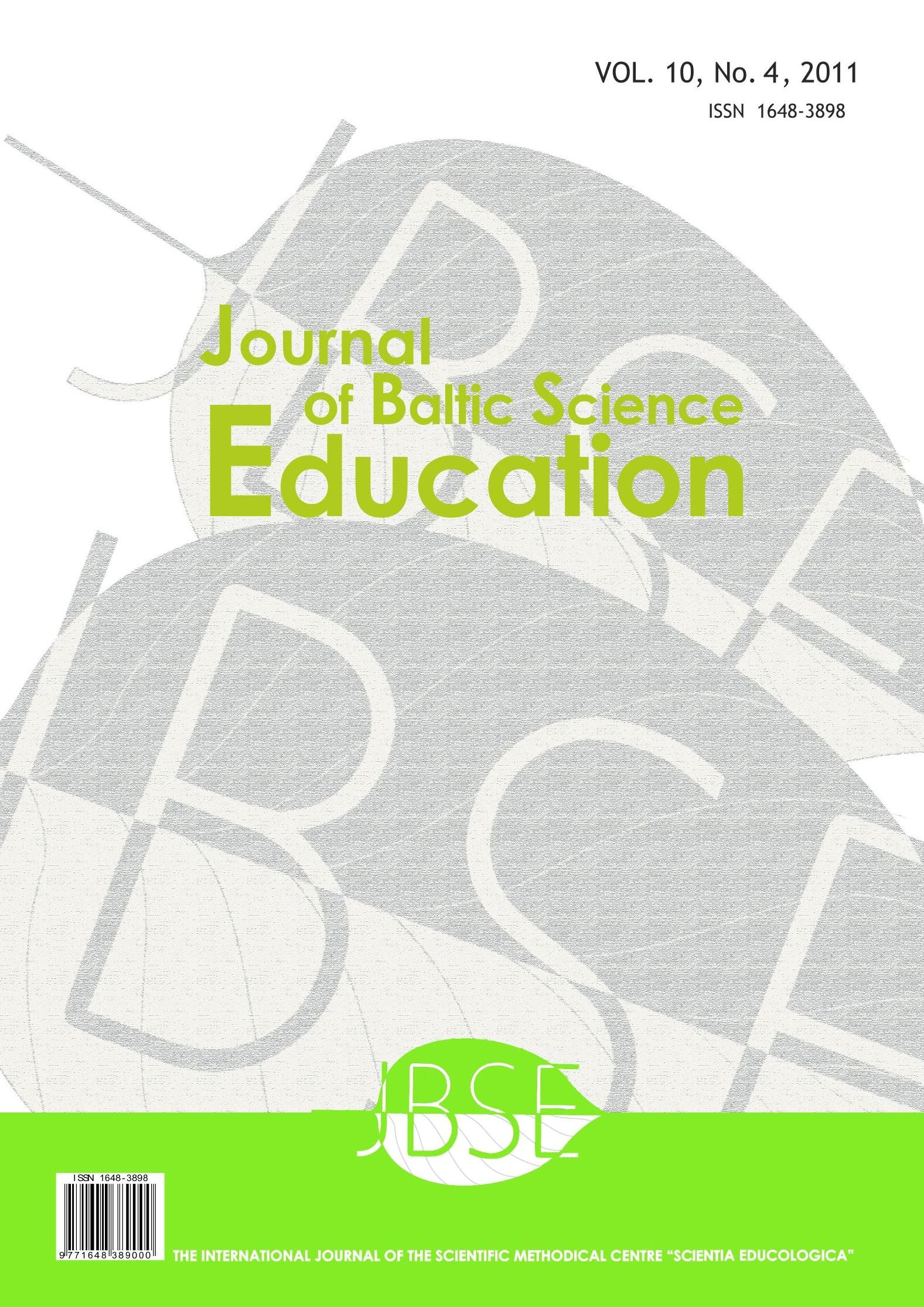 THE IMPACT OF THE DEVELOPMENT OF PROSPECTIVE TEACHERS’ CRITICAL THINKING SKILLS ON SCIENTIFIC ARGUMENTATION TRAINING AND ON THEIR ABILITY TO CONSTRUCT AN ARGUMENT Cover Image