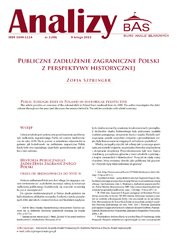 Public foreign debt in Poland in historical perspective.  Cover Image