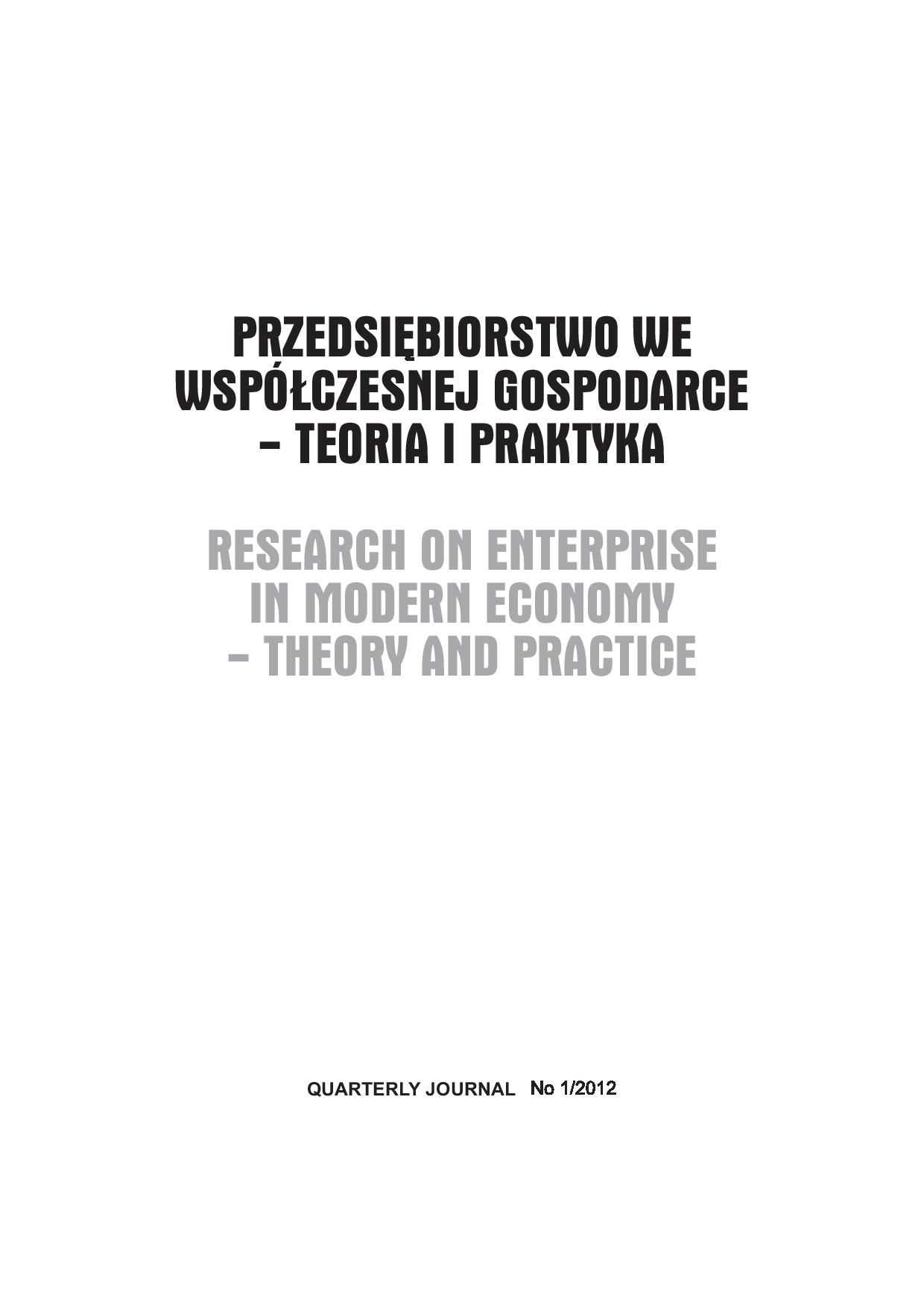 Attitude and self-esteem versus entrepreneurial intentions among young in Poland Cover Image