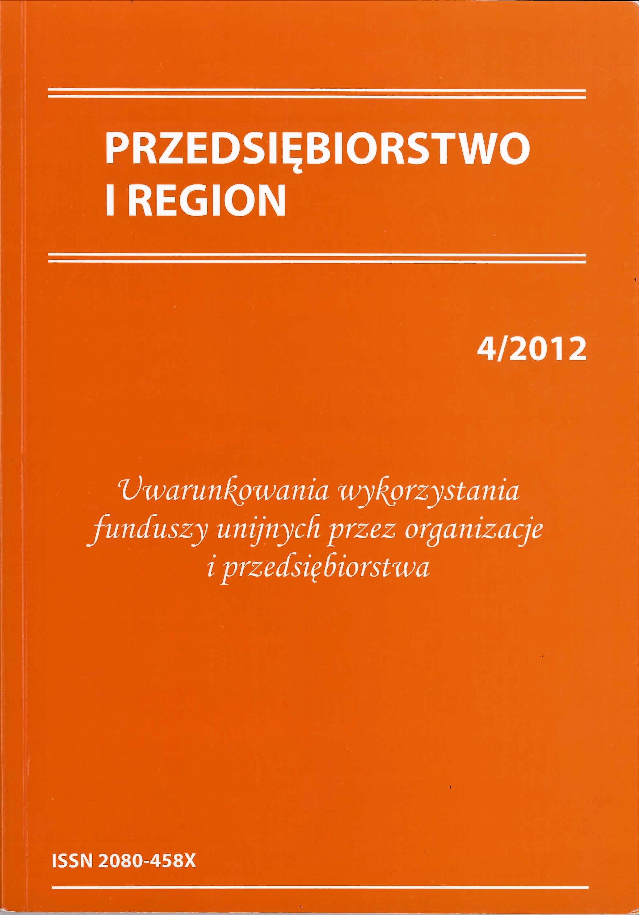 Growth of innovativeness and competitiveness of small and medium-sized enterprises in the lodz region with support of funds from the regional operational programme for the lodz region for the years 2007-2013 Cover Image