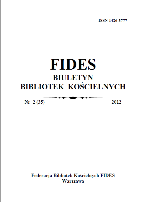 MUSIC DOCUMENTS IN THE COLLECTIONS OF THE FIDES FEDERATIONN OF ECCLESIASTICAL LIBRARIES Cover Image