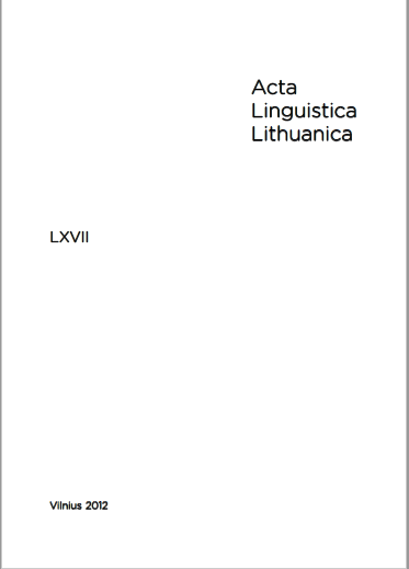 Sta Stem Verbs with Long Root Attested in the Texts of Mikalojus Daukša Cover Image