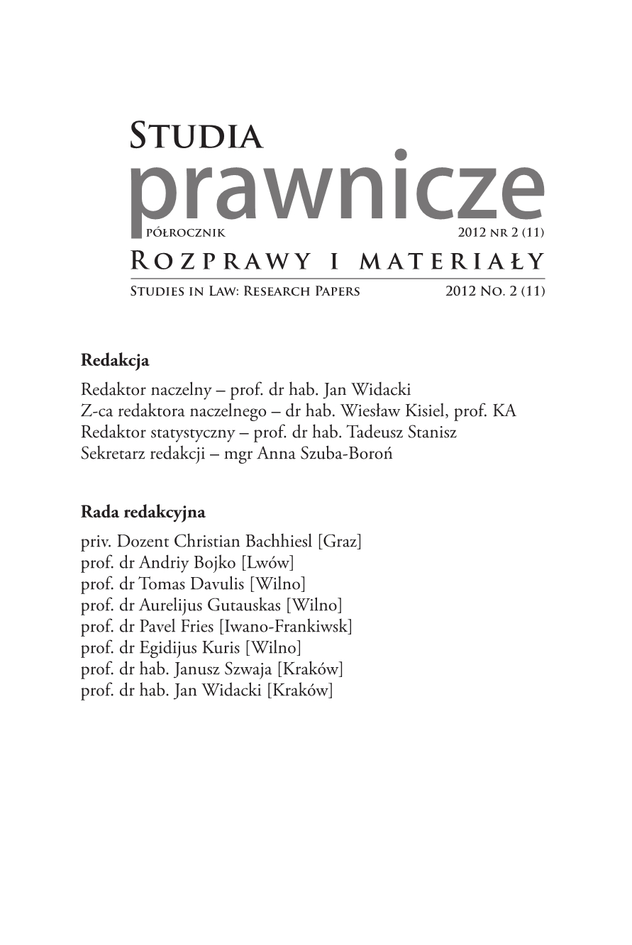 Laudatory address on presenting Hieronim Kubiak with the Kowadło (Anvil) Prize from Kraków Kuźnica Assocation Cover Image