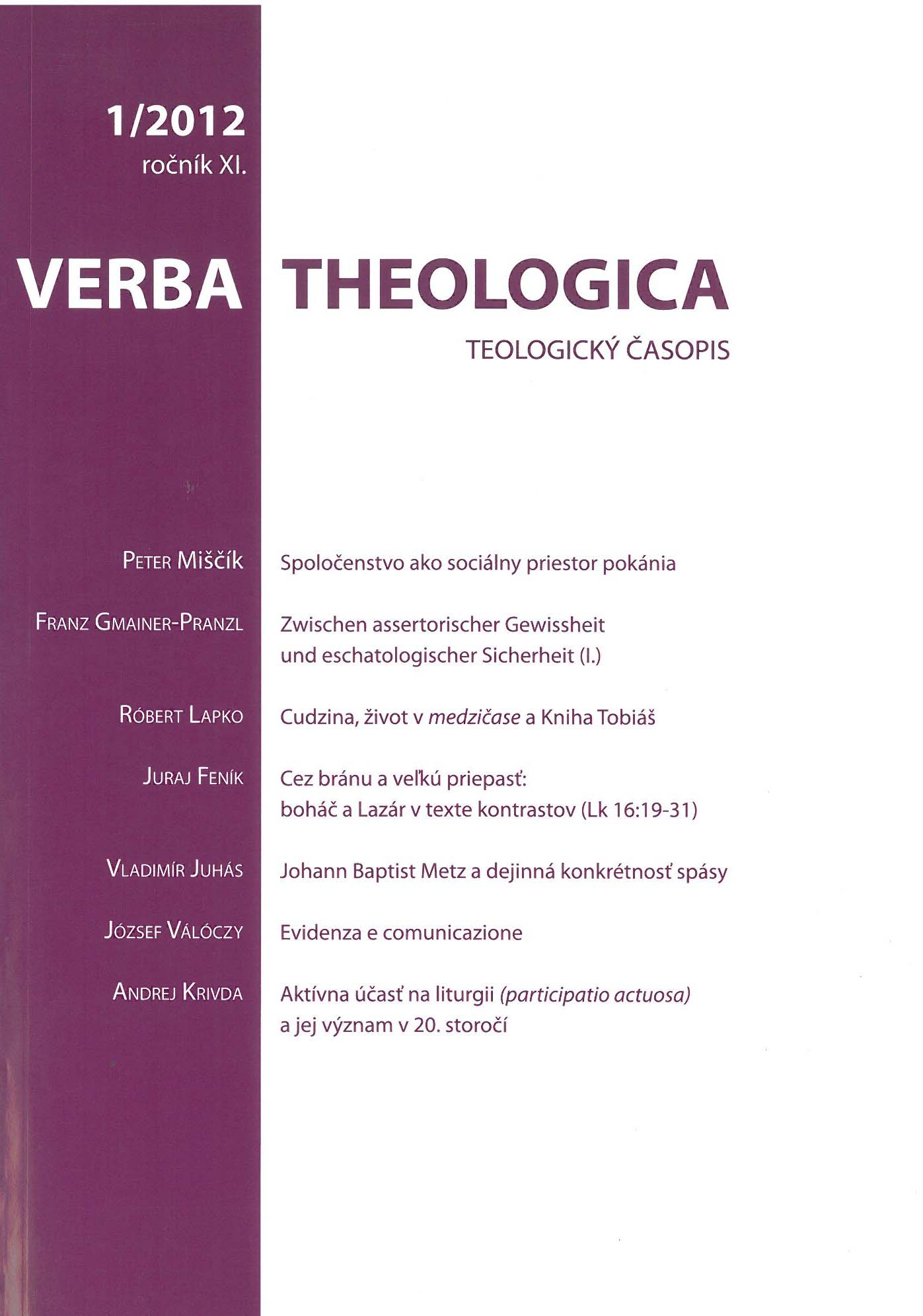 Active Participation in Liturgy (participatio actuosa) and its Significance in the Twentieth Century Cover Image