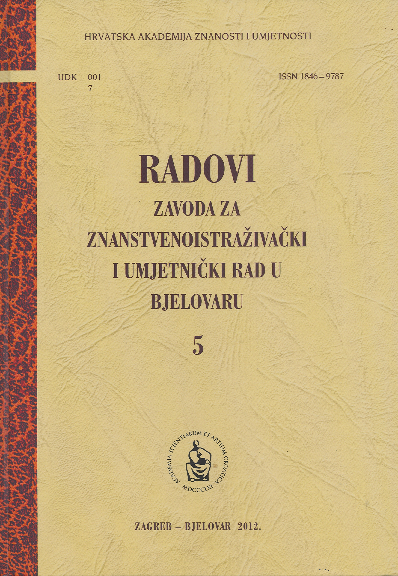 Radovi Zavoda za znanstvenoistraživački i umjetnički rad u Bjelovaru, sv. 4., 2011 Cover Image