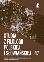 Double meanings and one evaluation of a lexeme czystość (in comparison with akins and antonyms)  Cover Image