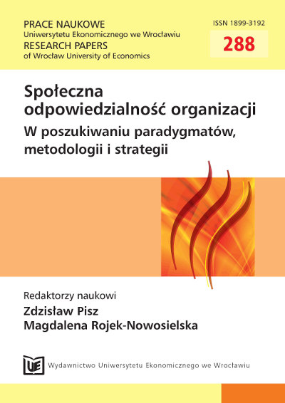Social responsibility of CSR leaders in Poland – results of research Cover Image