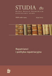 Social adaptation of repatriates in Poland in 1992–2011. Cover Image