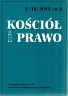 II Ogólnopolska Konferencja Naukowa pt. „Kodeks Prawa Kanonicznego w badaniach młodych naukowców”, Lublin, 1 czerwca 2013 Cover Image