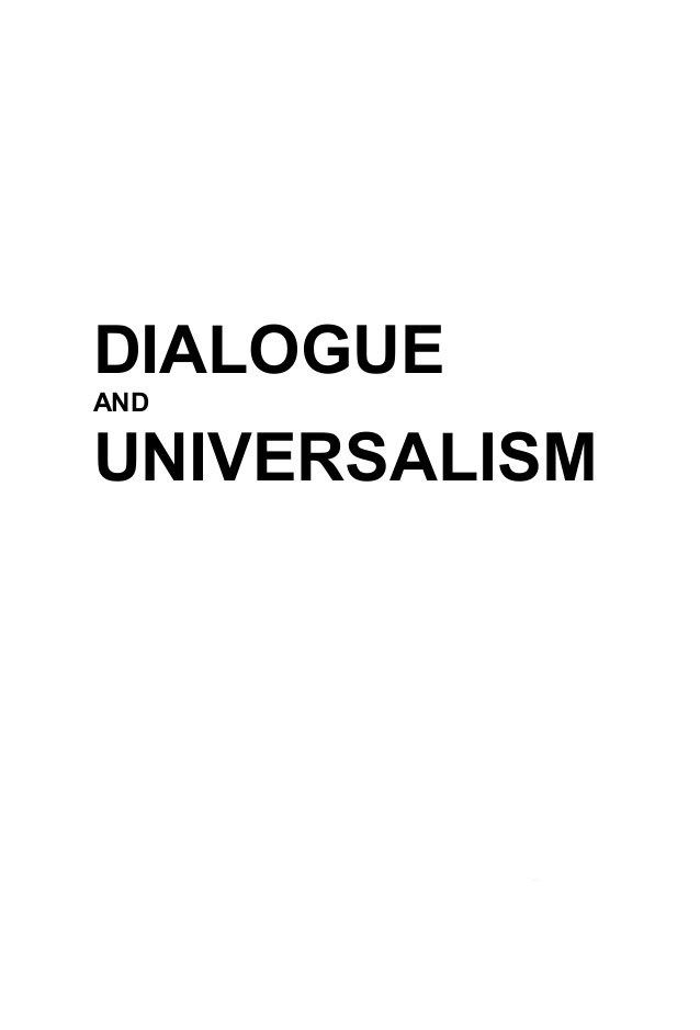 CULTURE AND UNIVERSAL DIALOGUE Cover Image