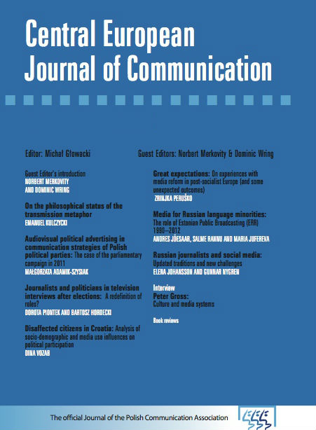 Profession in transition: Journalistic professionalism and its changes in Central and Eastern Europe Cover Image