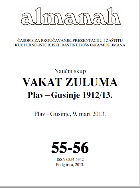 CHRISTIANIZATION OF MUSLIM POPULATION IN PLAV-GUSINJE REGION IN 1913, IN HISTORIOGRAPHY Cover Image
