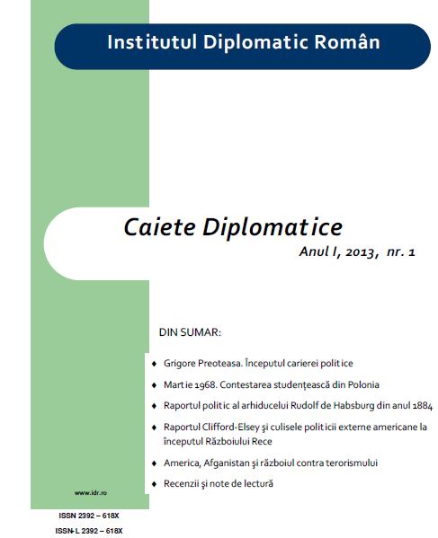 Book Review: Daniel CAIN, Diplomats and Diplomacy in South-Eastern Europe. The Romanian-Bulgarian Relations in 1900, the Publishing House of the Romanian Academy, Bucharest, 2012, 232 pp. Cover Image