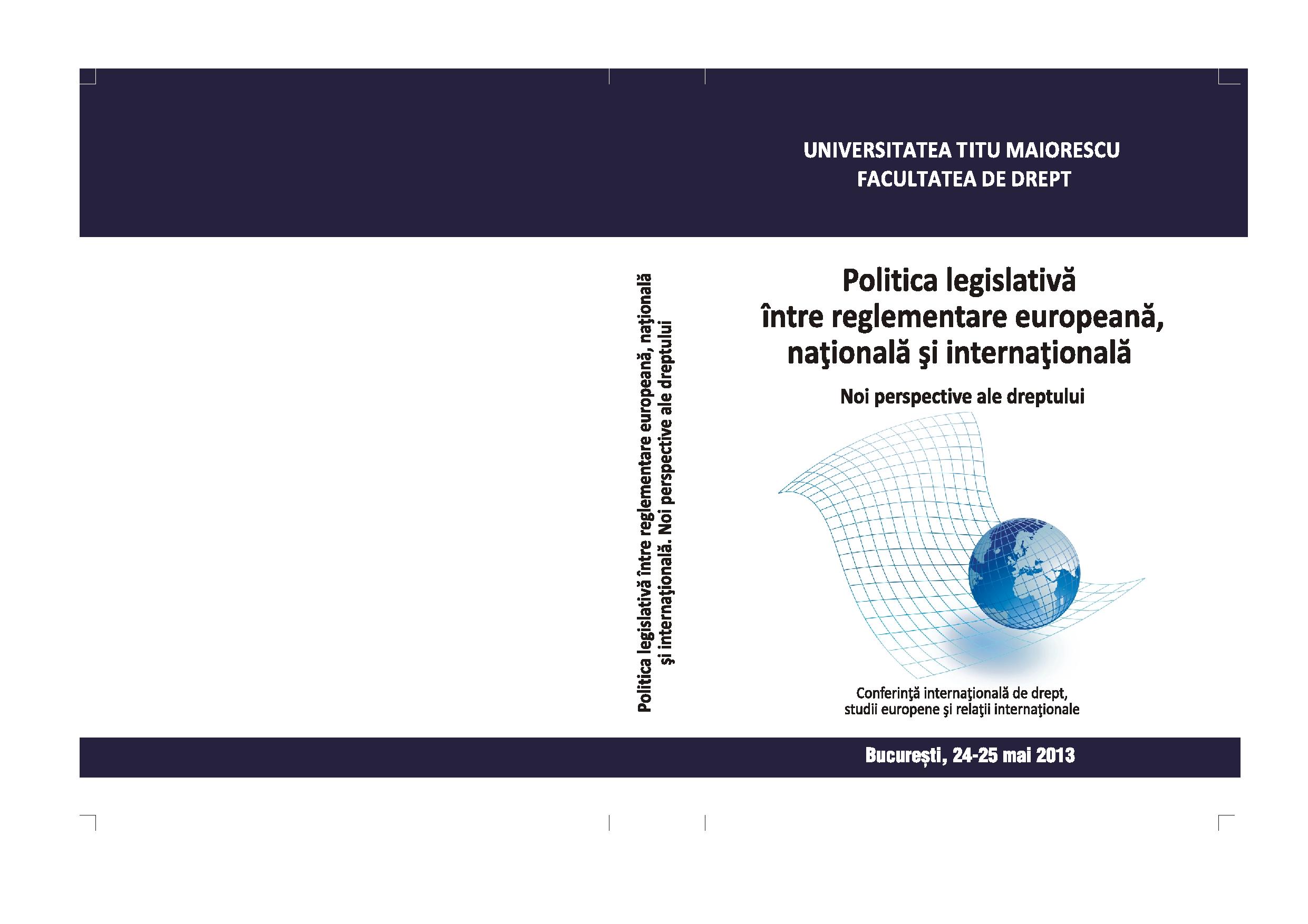 LEGISLATIVE POLICY IN THE FIELD OF (FORMERLY "COMMERCIAL") COMPANIES – CRITICAL VIEW Cover Image