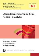 Proposed assumptions for developing a generally accepted Polish business valuation standard on the example of business appraisal standard in the USA Cover Image
