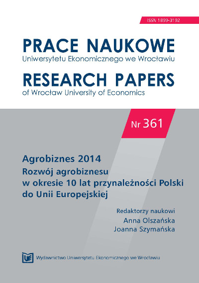 Some conditions for the developmentof agribusiness in the period afterthe Polish accession to the European Union Cover Image