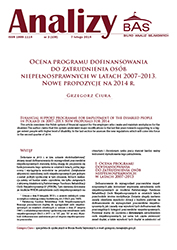 Financial support programme for employment of the disabled people in Poland in 2007–2013. New proposals for 2014 Cover Image