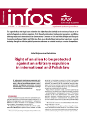 Right of an alien to be protected against an arbitrary expulsion in international and Polish law Cover Image