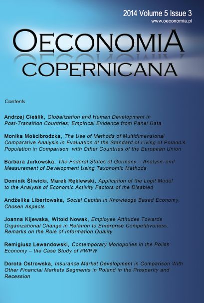 Employee Attitudes Towards Organizational Change in Relation to Enterprise Competitiveness. Remarks on the Role of Information Quality Cover Image