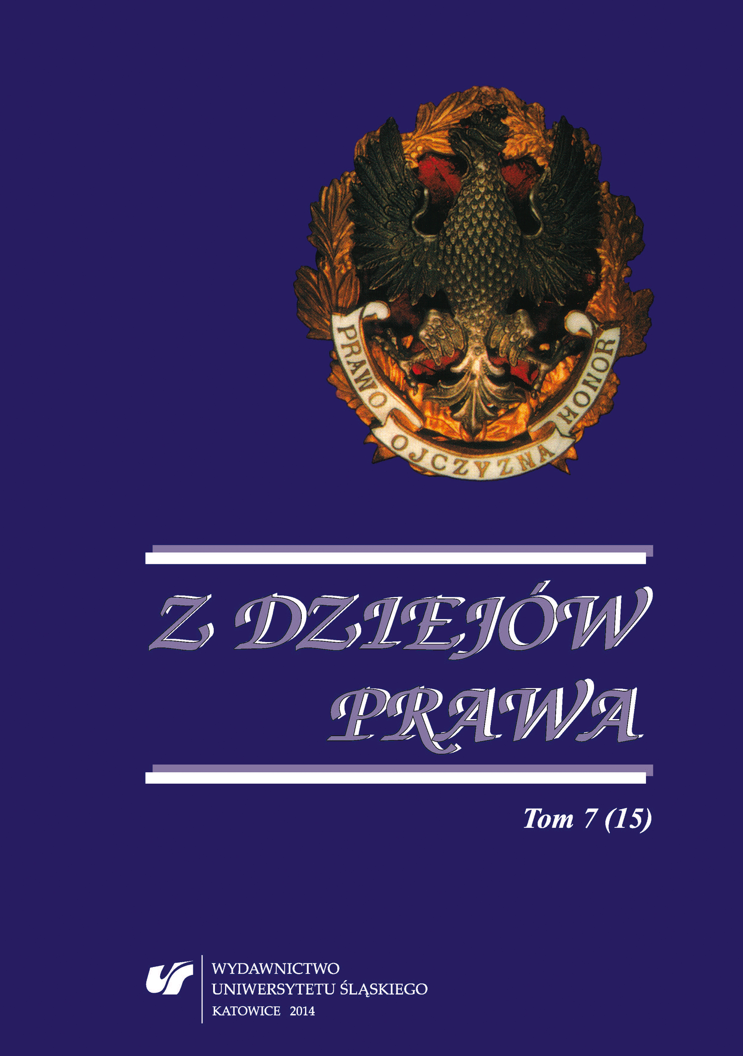 Development of the Bureaucratic System in the Polish Republic in the Times of King Stanisław August Poniatowski Cover Image