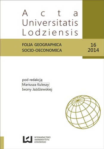 Location of accommodation places in Łódź 2013 in the light of centroid measures Cover Image