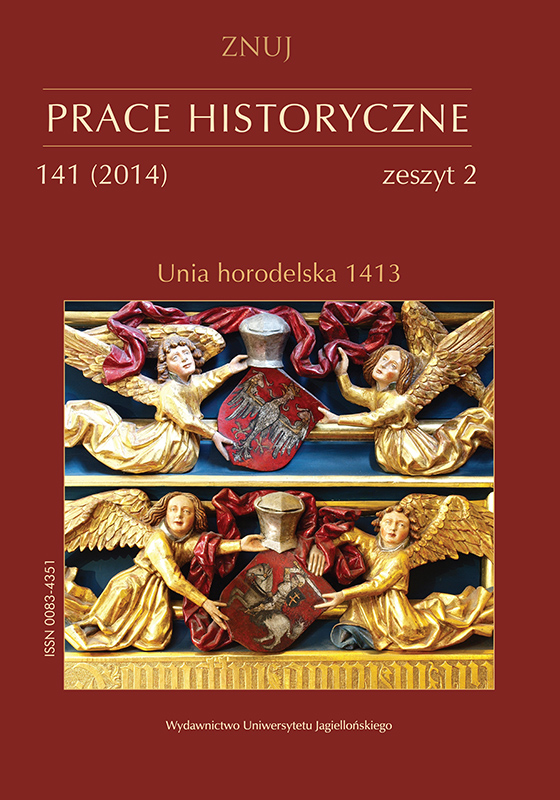 500-letnia rocznica unii horodelskiej 1413 roku. Między kulturą polityczną a pamięcią historyczną