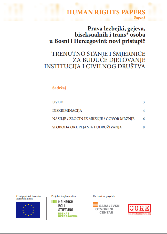 Human Rights of Lesbian, Gay,Bisexual and Trans* People in Bosnia and Herzegovina: New Approaches? Cover Image