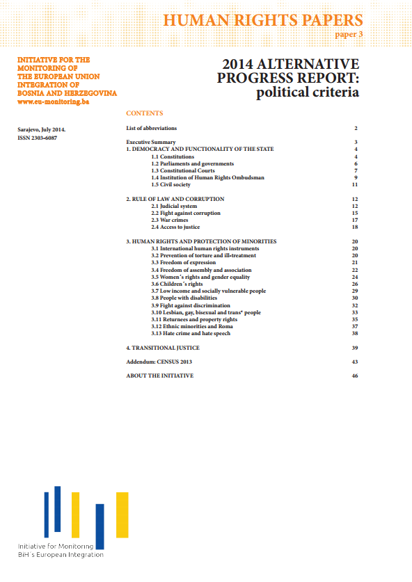 2014 ALTERNATIVE PROGRESS REPORT: POLITICAL CRITERIA