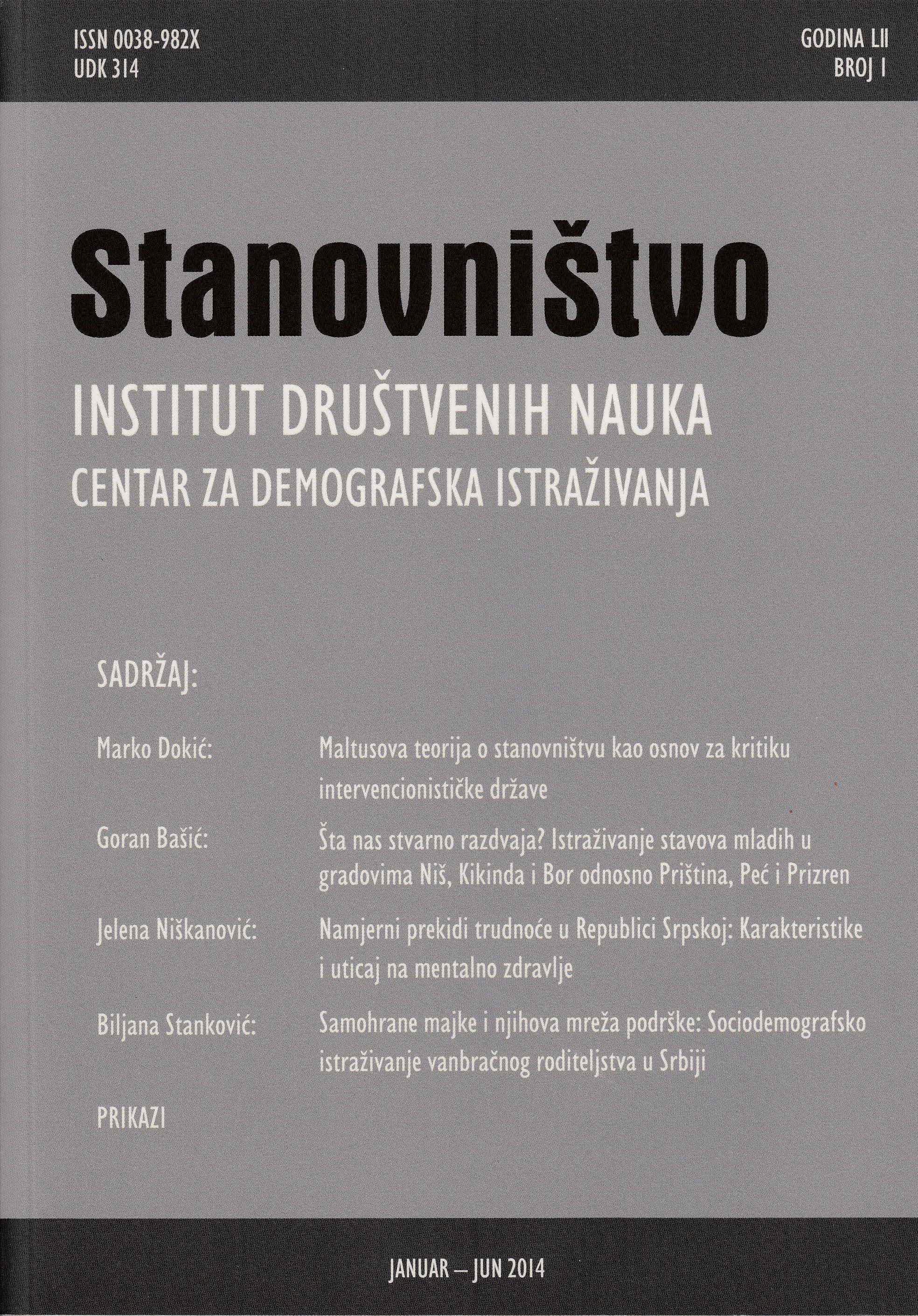 Maltusova teorija o stanovništvu kao osnov za kritiku intervencionističke države