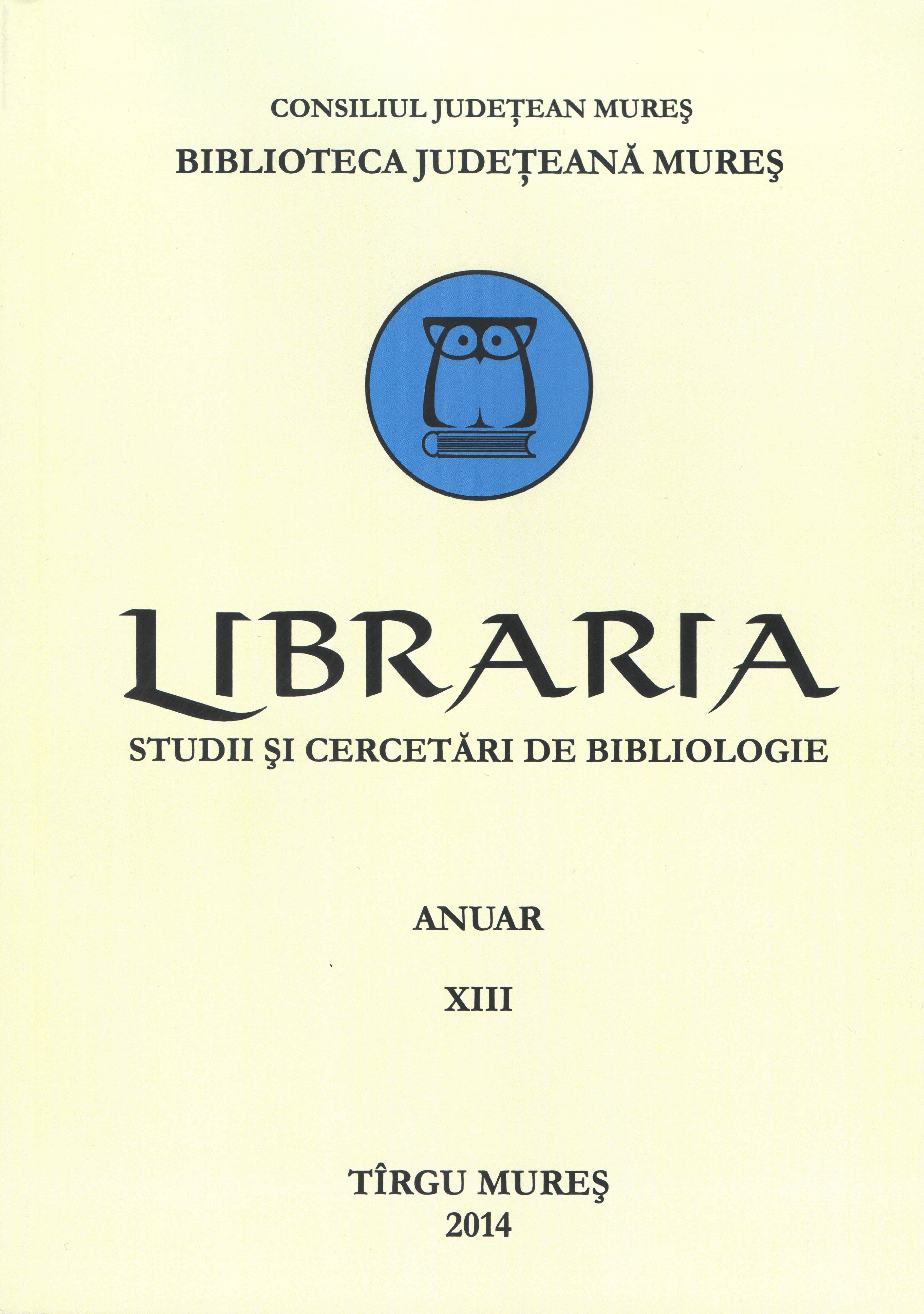 Atypical Romanian Cultural Societies in Mureş County During the XVIIIth-XIXth Centuries. General Aspects Cover Image