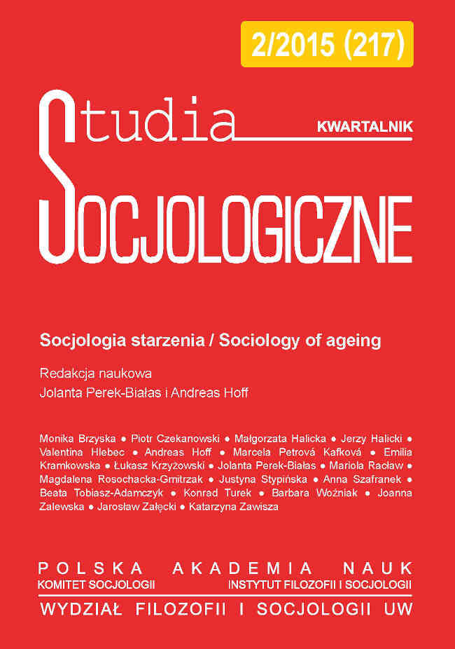 Older People as Care Givers and Their Roles in Family in the Era of Active Ageing: Case of the Czech Republic Cover Image