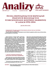 Ocena obowiązujących rozwiązań prawnych regulujących funkcjonowanie kontroli skarbowej w latach 1992–2014