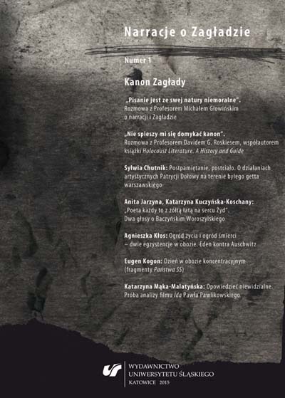 Reviews: The pitfalls of theory. Aleksandra Ubertowska: "Holokaust. Auto (tanato) grafie". Warszawa, Instytut Badań Literackich PAN Wydawnictwo, 2014 Cover Image