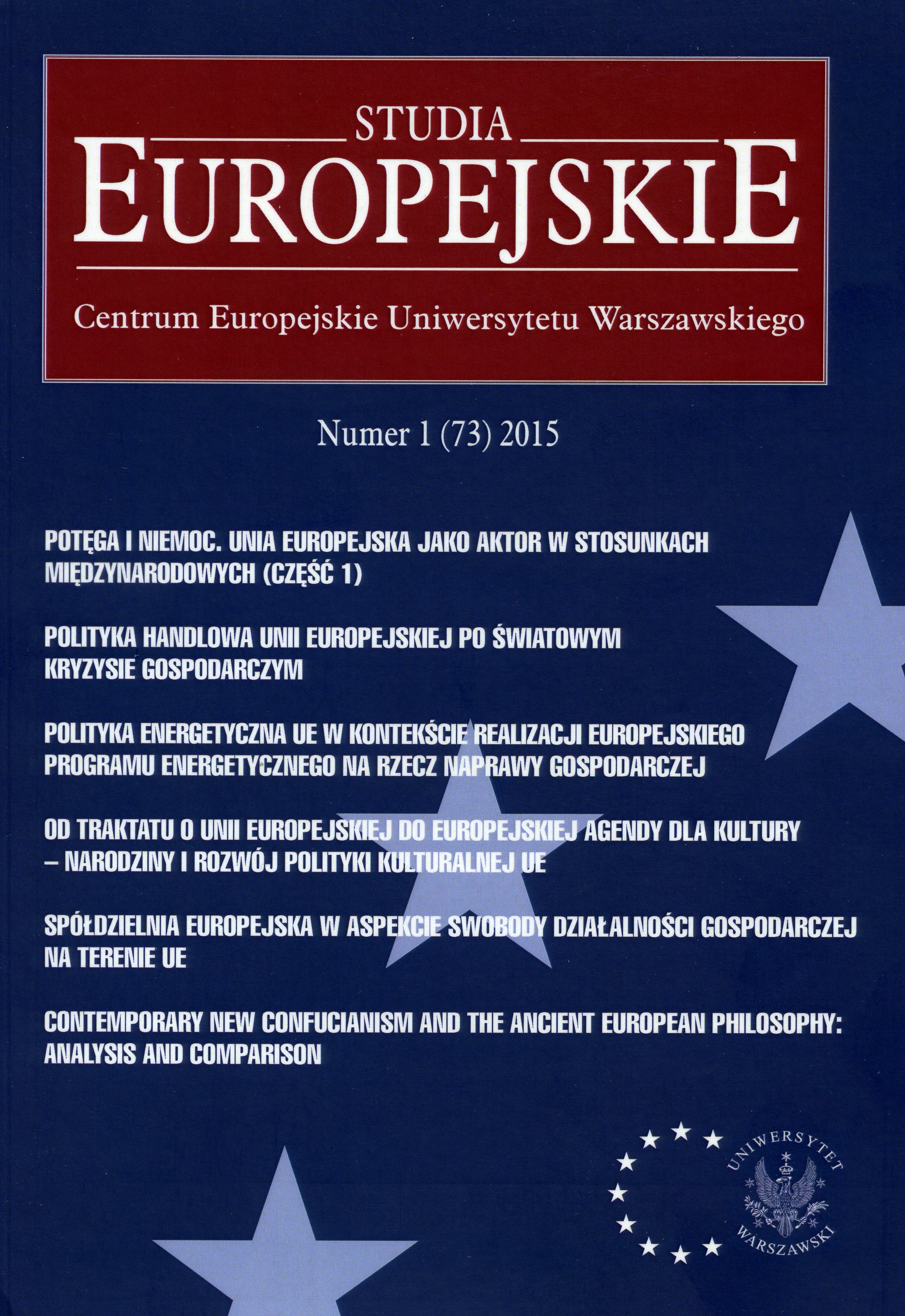 European Cooperative Society as an Element of EU Economic Freedom Cover Image