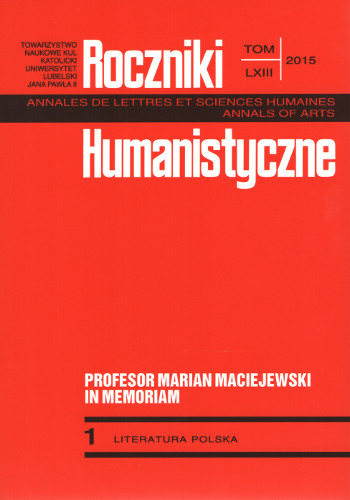 Marian Maciejewski or Out of Concern for the Form of Polish Study of Literature Cover Image